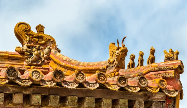 Dachdekorationen in der verbotenen Stadt Peking — Stockfoto
