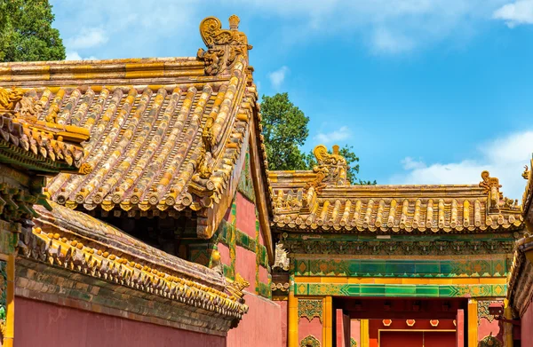 Dachdekorationen in der verbotenen Stadt Peking — Stockfoto