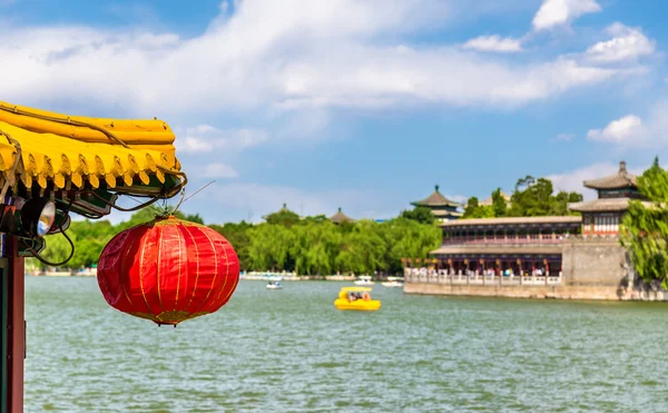 Lanterna di carta rossa a Beihai Park - Pechino — Foto Stock