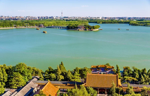 Lago Kunming visto dal Palazzo d'Estate - Pechino — Foto Stock