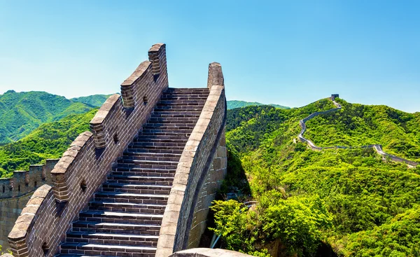 Widok na Wielki Mur w Badaling - Chiny — Zdjęcie stockowe