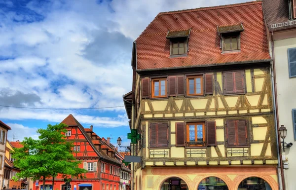 Traditional Alsatian houses in Molsheim - France — Stock Photo, Image