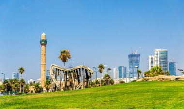 Tel Aviv'de Akdeniz waterfront görünümünü