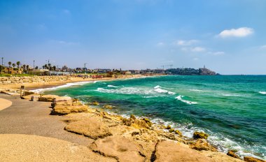 Tel Aviv'de Akdeniz waterfront görünümünü