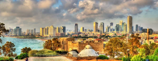 Panorama del litoral mediterráneo en Tel Aviv — Foto de Stock