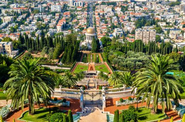 Haifa Bahai bahçelerde üzerinden görünüm