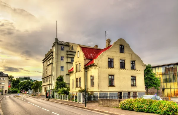 Domy w centrum miasta Reykjavik — Zdjęcie stockowe