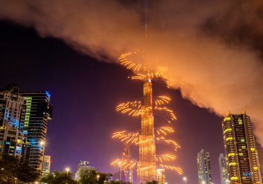 Fireworks uygulamasından yeni yıl arifesinde 2016, Dubai Uluslararası Dubai Kongre ve Sergi Sarayı