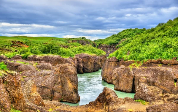 Cañón Bruarhlod del río Hvita en Islandia — Foto de Stock