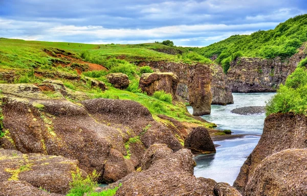 Cañón Bruarhlod del río Hvita en Islandia — Foto de Stock