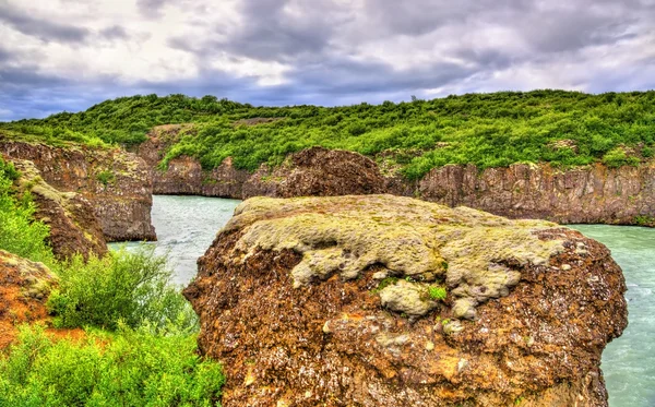 Bruarhlod Canyon, a Hvita folyó partján, Izland — Stock Fotó