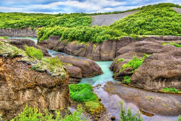 Cañón Bruarhlod del río Hvita en Islandia — Foto de Stock