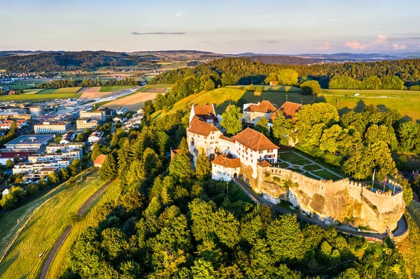 Luftaufnahme Der Lenzburg Aargau Schweiz — Stockfoto
