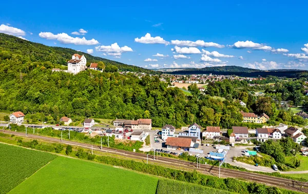 Luftaufnahme Der Burg Wildegg Aargau Schweiz — Stockfoto