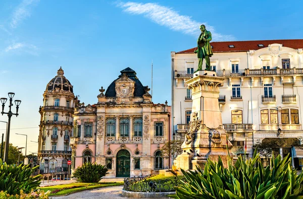 Statue Joaquim Antonio Aguiar Largo Portagem Square Coimbra Portugal — Stock Photo, Image