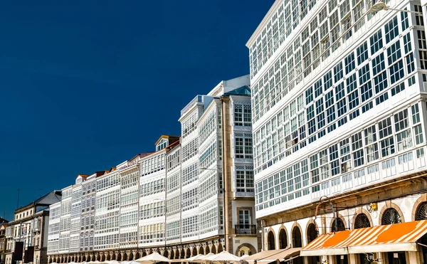 Traditionell arkitektur i A Coruna, Spanien — Stockfoto