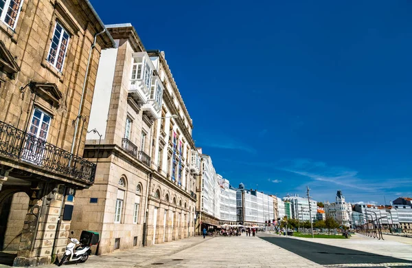 Traditionelle Architektur in A Coruna, Spanien — Stockfoto