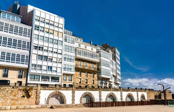 Architettura tradizionale a A Coruna, Spagna — Foto Stock