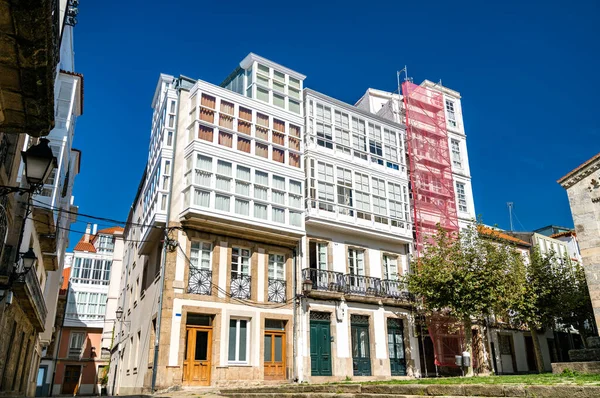 Arquitetura tradicional em A Coruna, Espanha — Fotografia de Stock