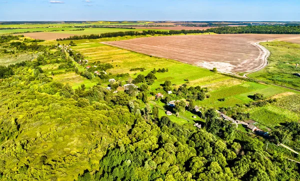 Luchtlandschap van de Russische Chernozemye. Shuklino, regio Koersk — Stockfoto