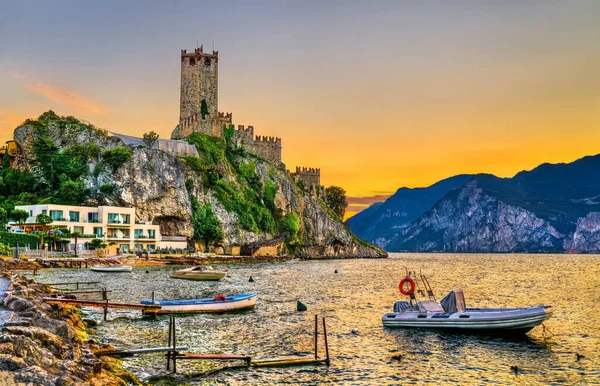 Scaliger Castle in Malcesine aan het Gardameer, Italië — Stockfoto