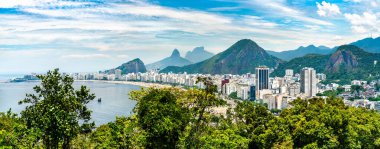 Rio de Janeiro, Brezilya 'da Copacabana' nın tropikal manzarası
