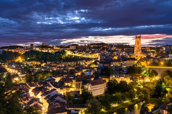 Cityscape of Fribourg in Switzerland — kuvapankkivalokuva