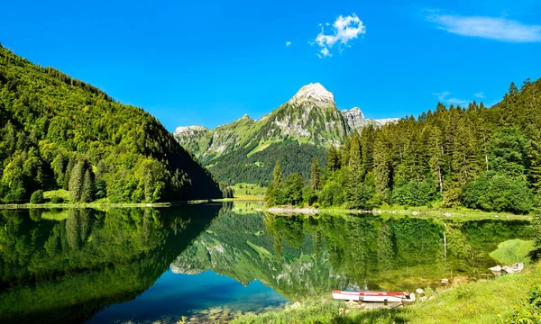 Brunnelistock berg bij Obersee meer in Zwitserse Alpen — Stockfoto
