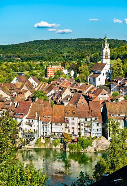 Laufenburg au bord du Rhin en Suisse — Photo