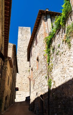 Tuscany, İtalya 'da San Gimignano mimarisi