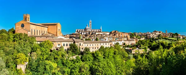 The Basilica of San Domenico and the Cathedral of Siena in Tuscany, Italy — Stock Photo, Image