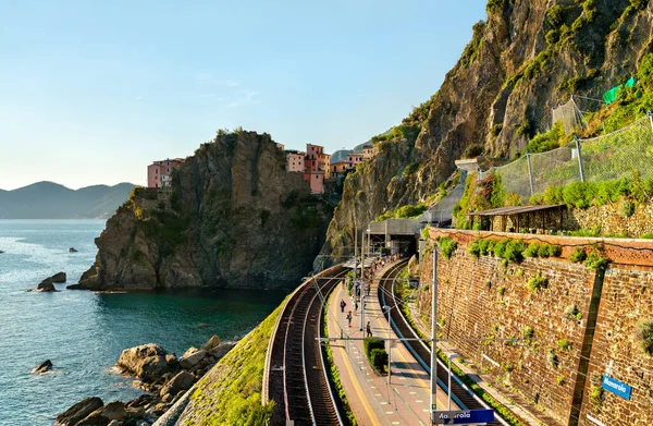 Dworzec kolejowy Manarola w Cinque Terre we Włoszech — Zdjęcie stockowe