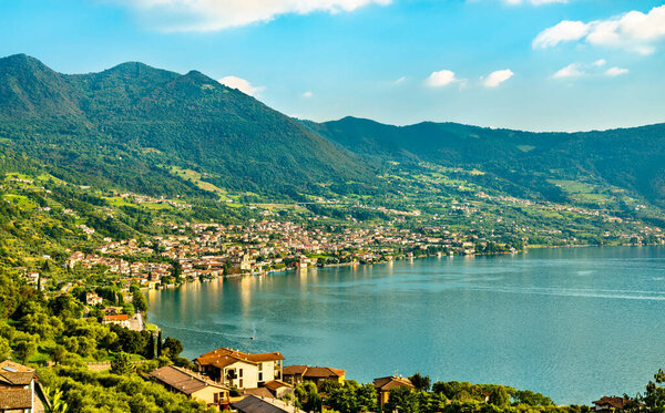 VIew of Lake Iseo in Lombardy, Italy