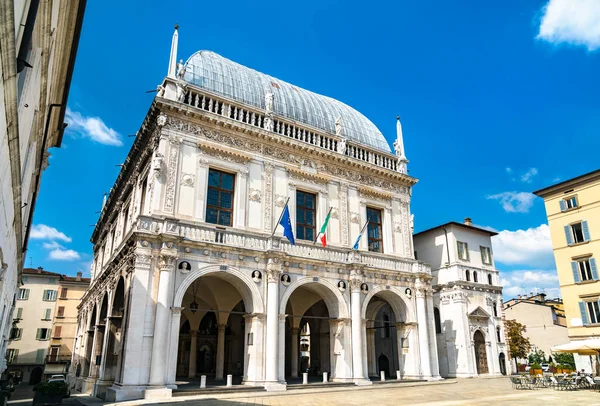 Palác Loggia v Brescii, Itálie — Stock fotografie