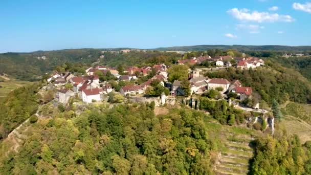 Chateau-Chalon, uma cidade em Jura, França — Vídeo de Stock