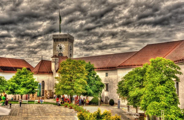 リュブリャナ城 - スロベニアをタワーします。 — ストック写真