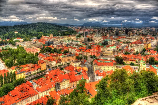 Vista de Liubliana desde el castillo - Eslovenia — Foto de Stock