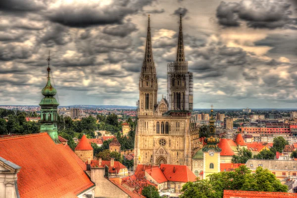 Blick auf die Kathedrale von Zagreb - Kroatien — Stockfoto
