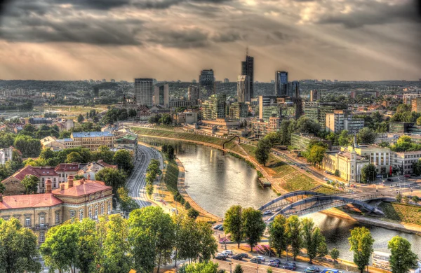 Vilnius visto do castelo, Lituânia — Fotografia de Stock