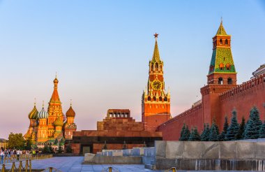 St. Basil Cathedral, Mausoleum of Lenin and Kremlin - Moscow clipart