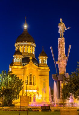 Stephen Bocskay ve katedral Kaloşvar, Romanya'nın heykeli