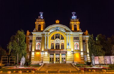 Cluj-Napoca National Theatre by night - Romania clipart
