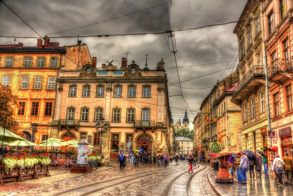 Marktplatz, der zentrale Platz von Lwiw — Stockfoto