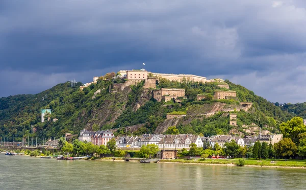 Koblenz, जर्मनी में किले Ehrenbreitstein का दृश्य — स्टॉक फ़ोटो, इमेज