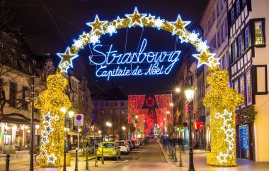 Şehir Merkezi Strasbourg Noel zamanında giriş