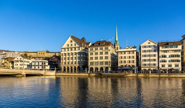 Buildings at the embankment of Zurich - Switzerland — Stock Photo, Image