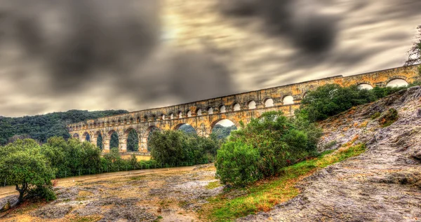 Pont du gard, starořímského akvaduktu, UNESCO v Francie — Stock fotografie