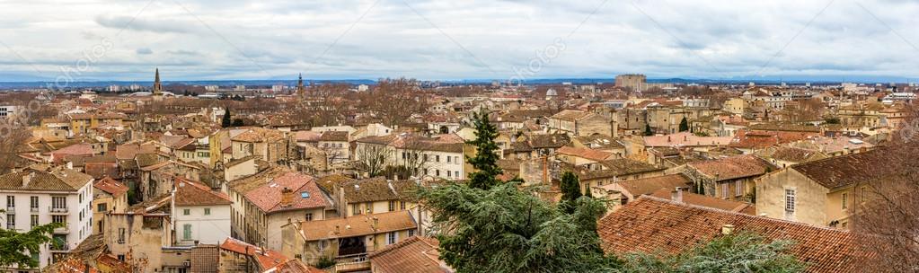 Panorama of medieval city Avignon in France