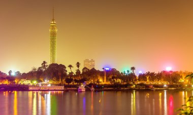 View of the Cairo tower in the evening - Egypt clipart