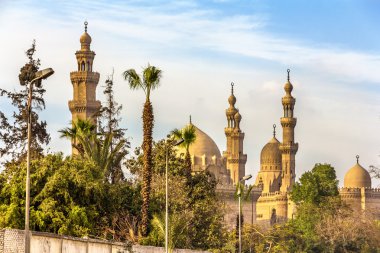 View of the Mosques of Sultan Hassan and Al-Rifai in Cairo - Egy clipart